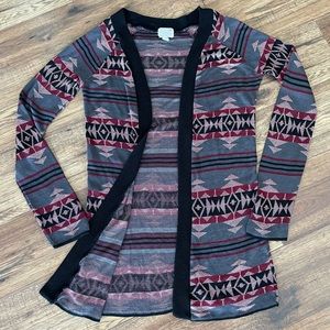 Aztec print cardigan